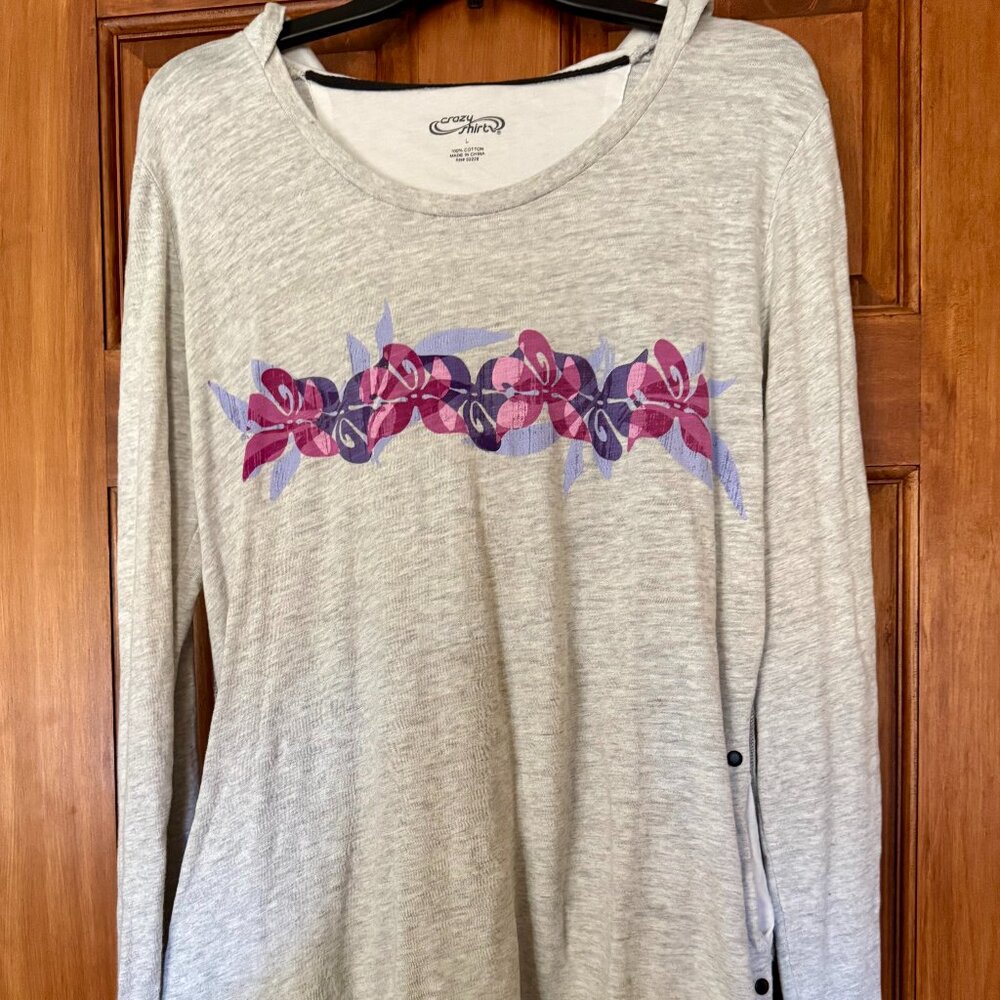 Crazy Shirt Hawaiian Design Lightweight Hoodie - Size L